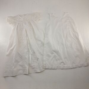 Vintage ALEXIS White Baptism Christening Long Gown Dress Lace USA 6 Months